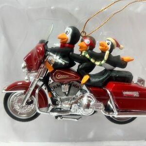 Harley Davidson Three For The Road Penguins Chirstmas Ornament G80004
